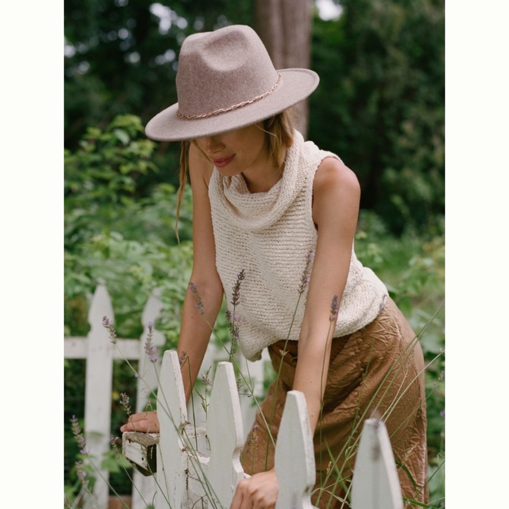 Anthropolgie Link Trimmed Fedora
